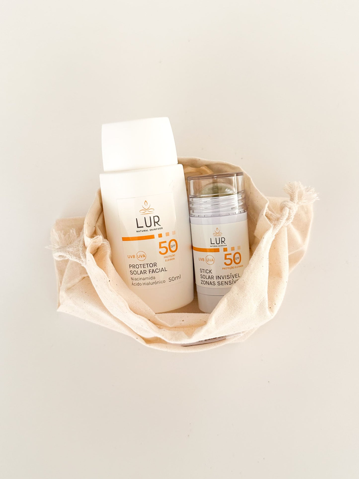 Pack Protetores Solares SPF50 + Oferta Saco Algodão