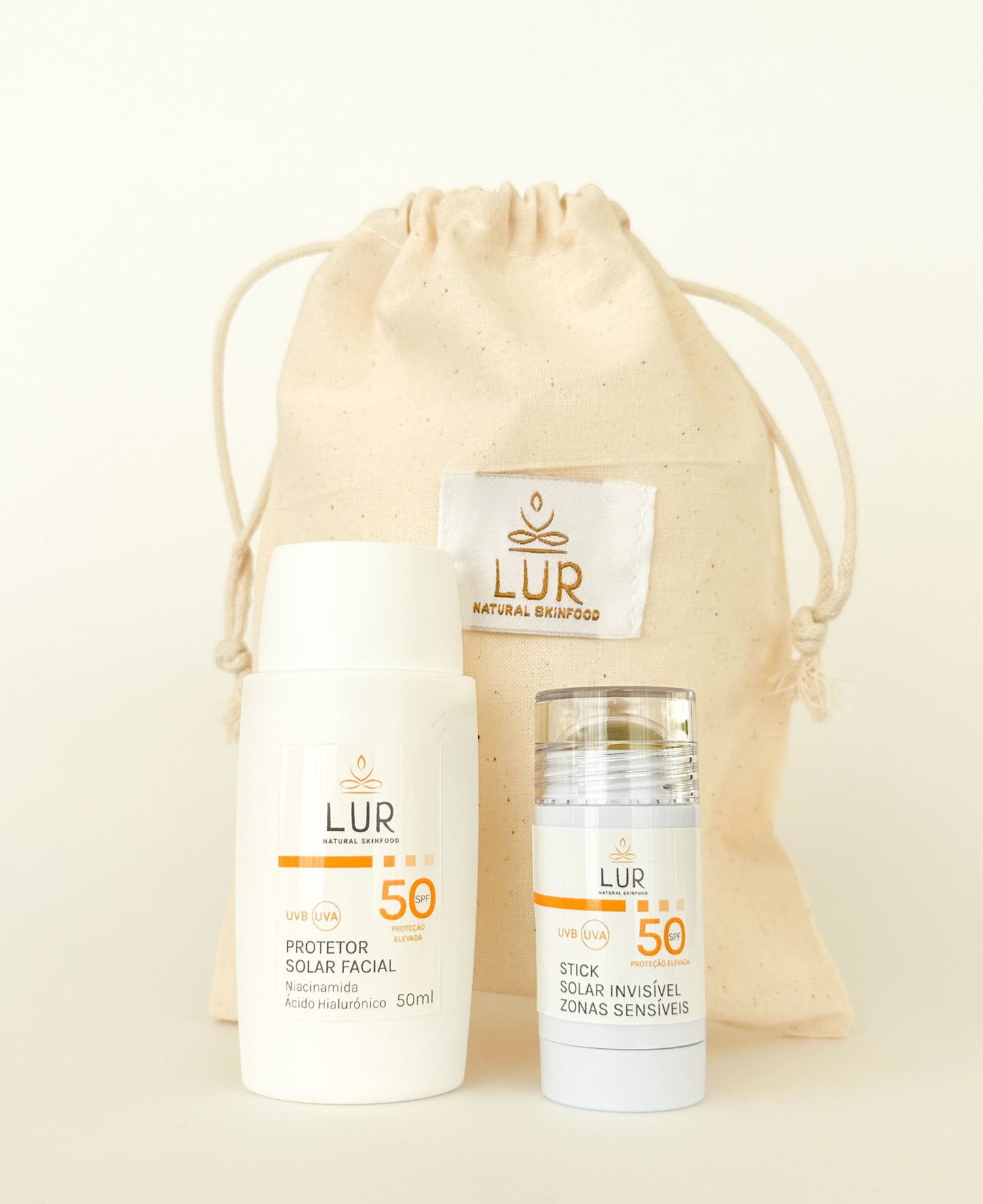 Pack Protetores Solares SPF50 + Oferta Saco Algodão